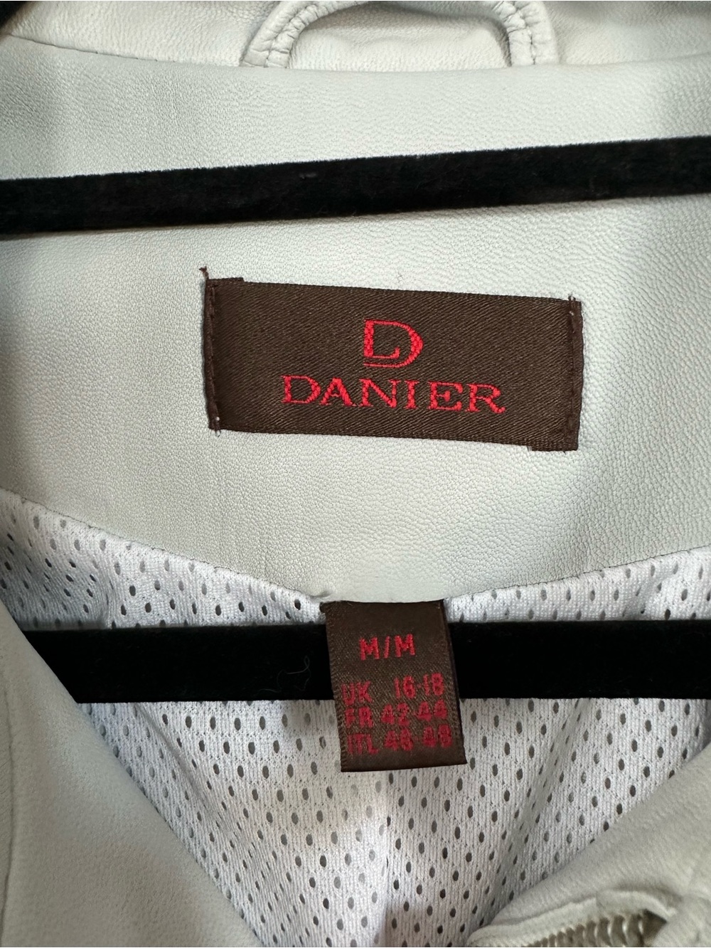 Danier Y2K Colorblock Leather Jacket - White, Teal & Lime - Picture 10 of 10